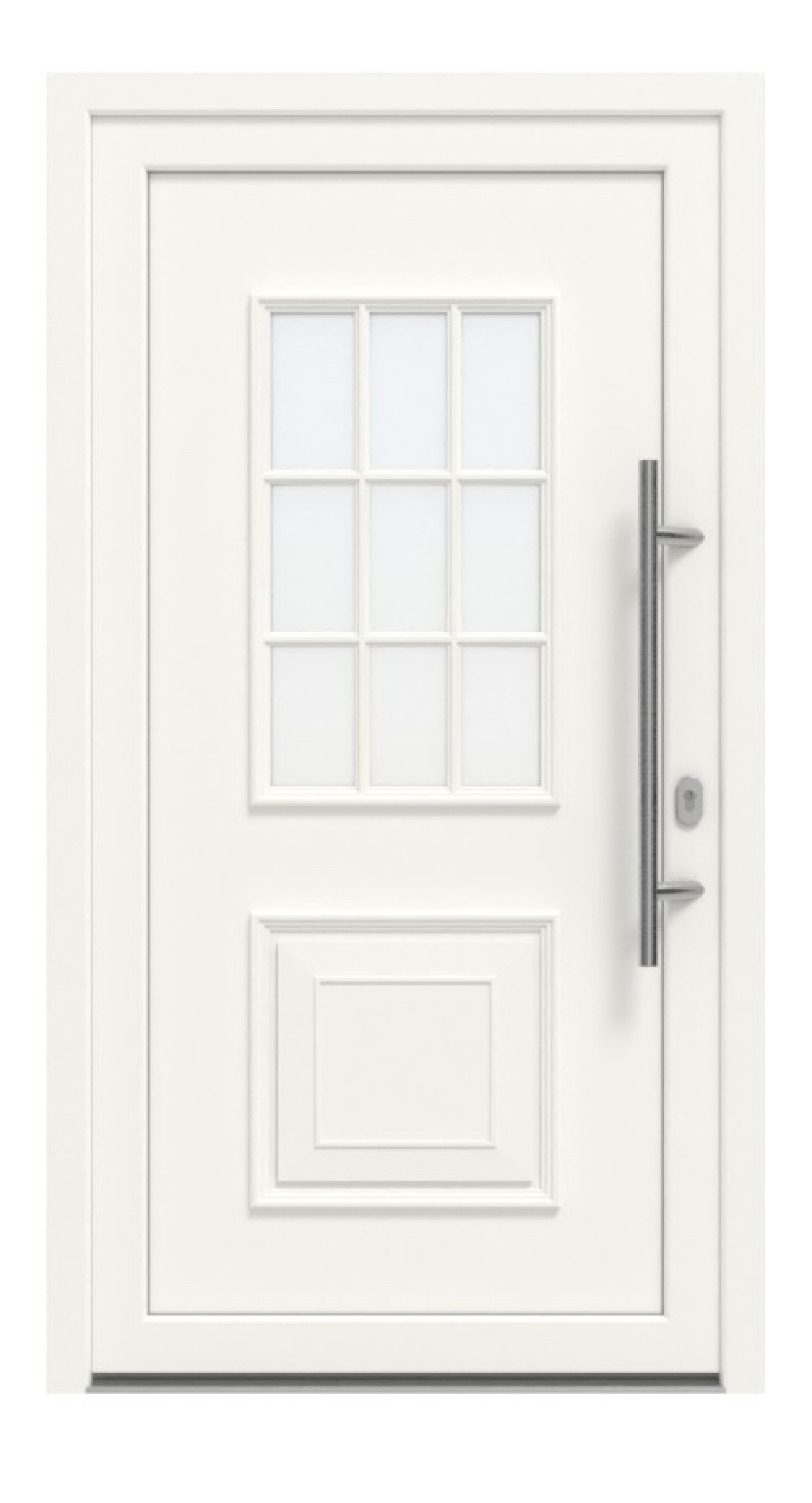 Haustür Kunststoff Premium T029 RAL 9016-RAL 9016 Frontansicht außen