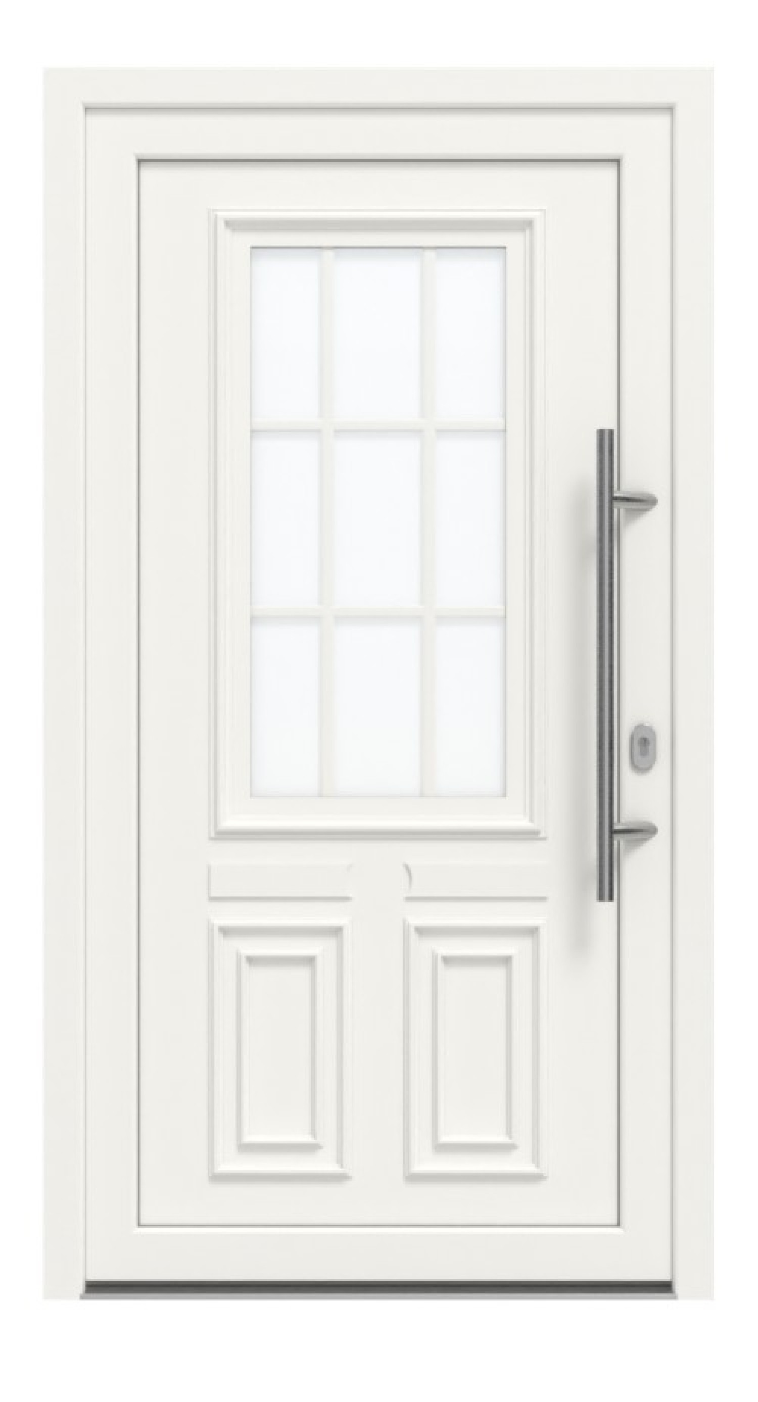 Haustür Kunststoff Premium T036 RAL 9016-RAL 9016 Frontansicht außen
