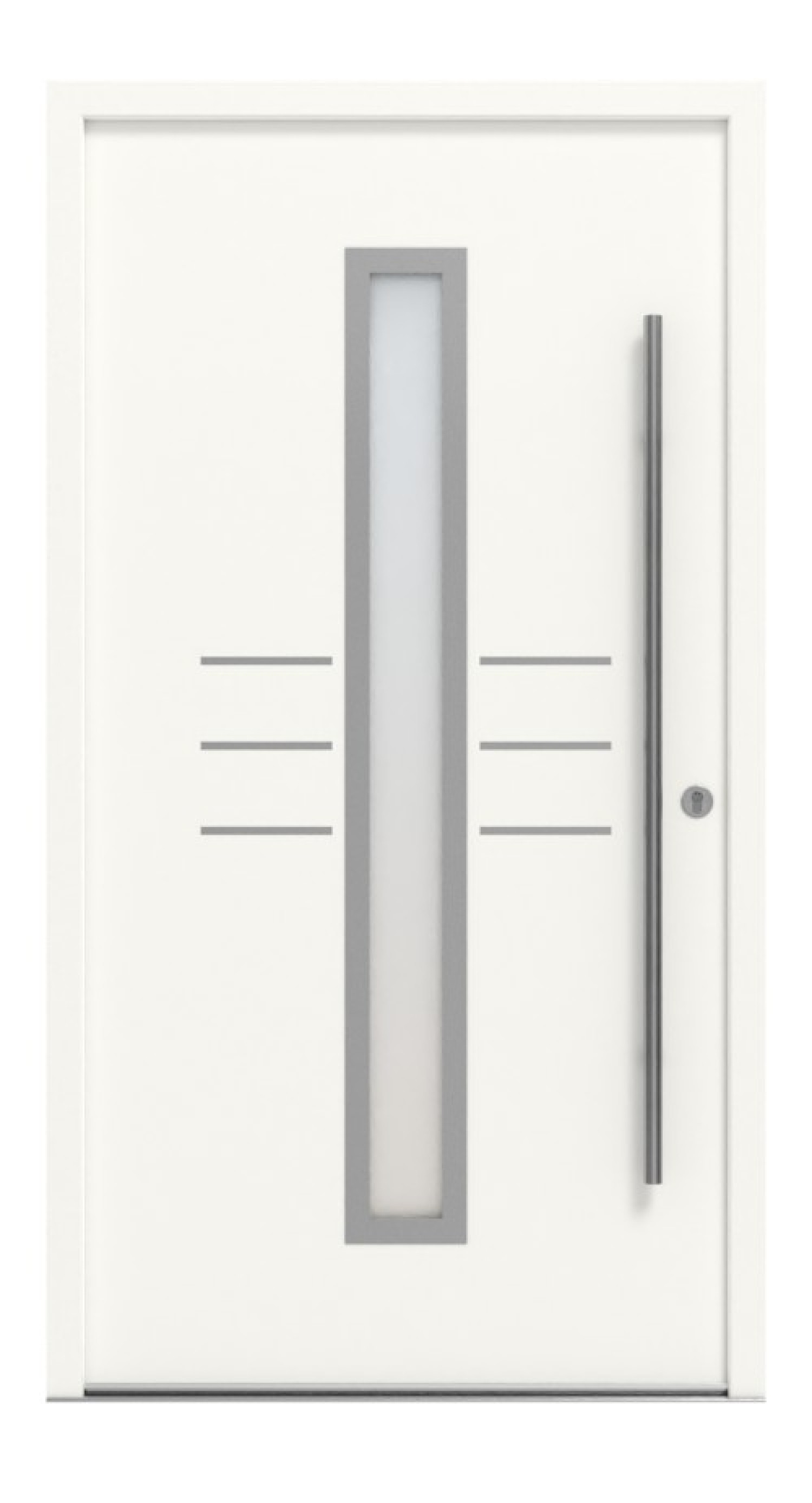 Interio Energiespar-Haustür Stahl-Alu Motiv B07 RAL 9016-RAL 9016 Frontansicht außen