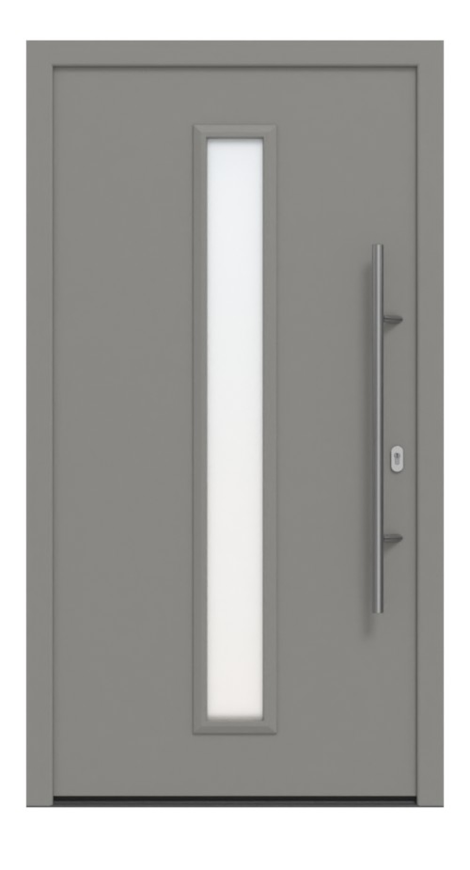 Hörmann Haustür ISOPRO IP 020 RAL 9007-RAL 9007 Frontansicht außen