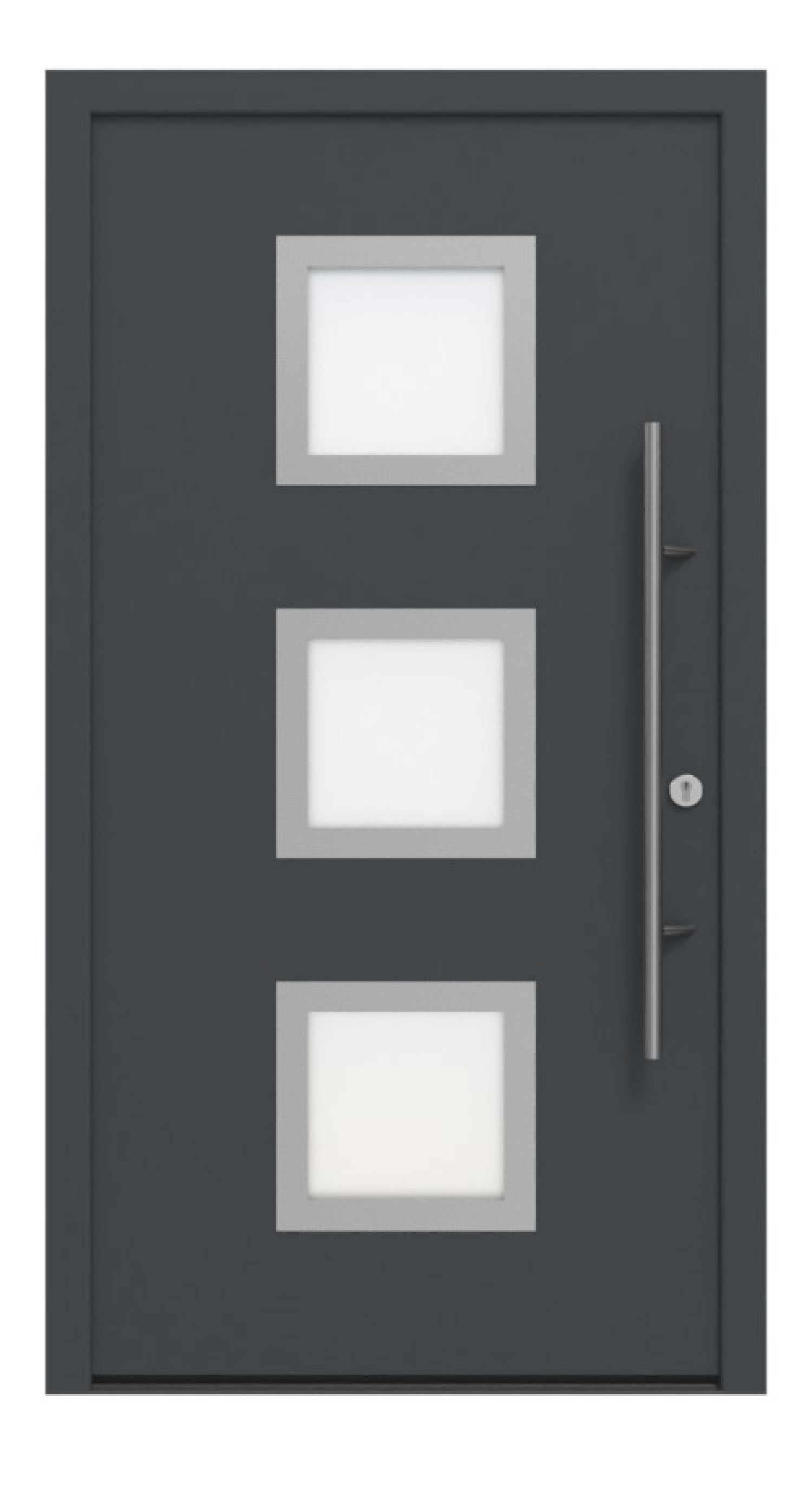 Hörmann Haustür ISOPRO Secur IPS 810 RAL 7016-RAL 7016 Frontansicht außen