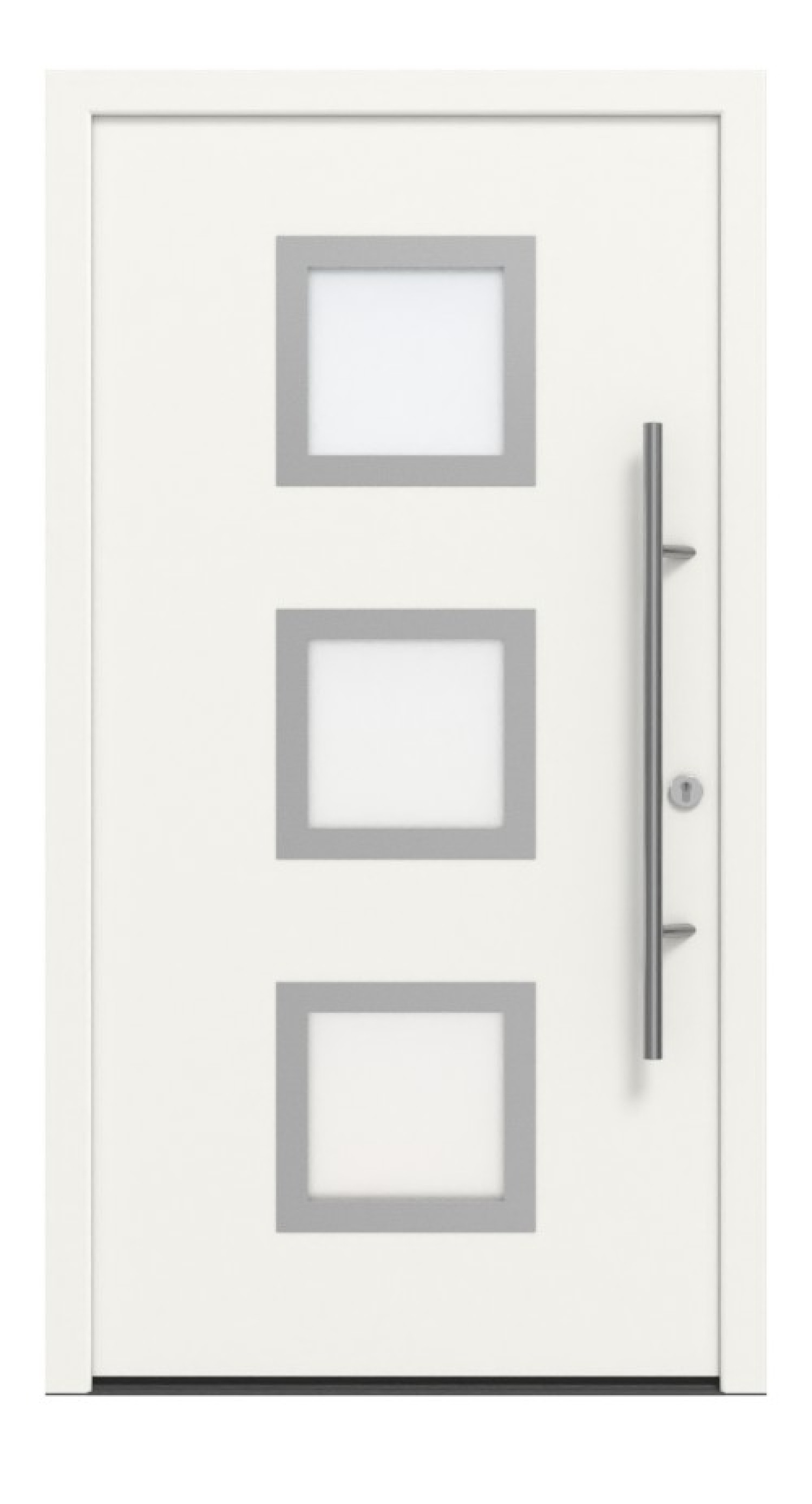 Hörmann Haustür ISOPRO Secur IPS 810 RAL 9016-RAL 9016 Frontansicht außen