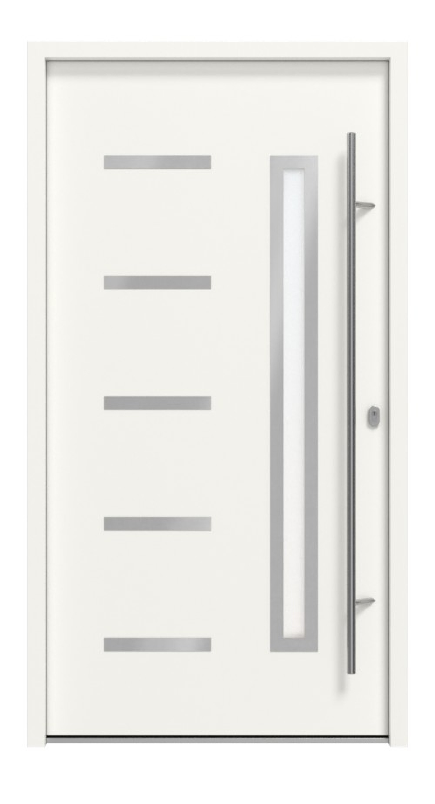 Haustür System S68 ZL Juventus RAL 9016-RAL 9016 Frontansicht außen