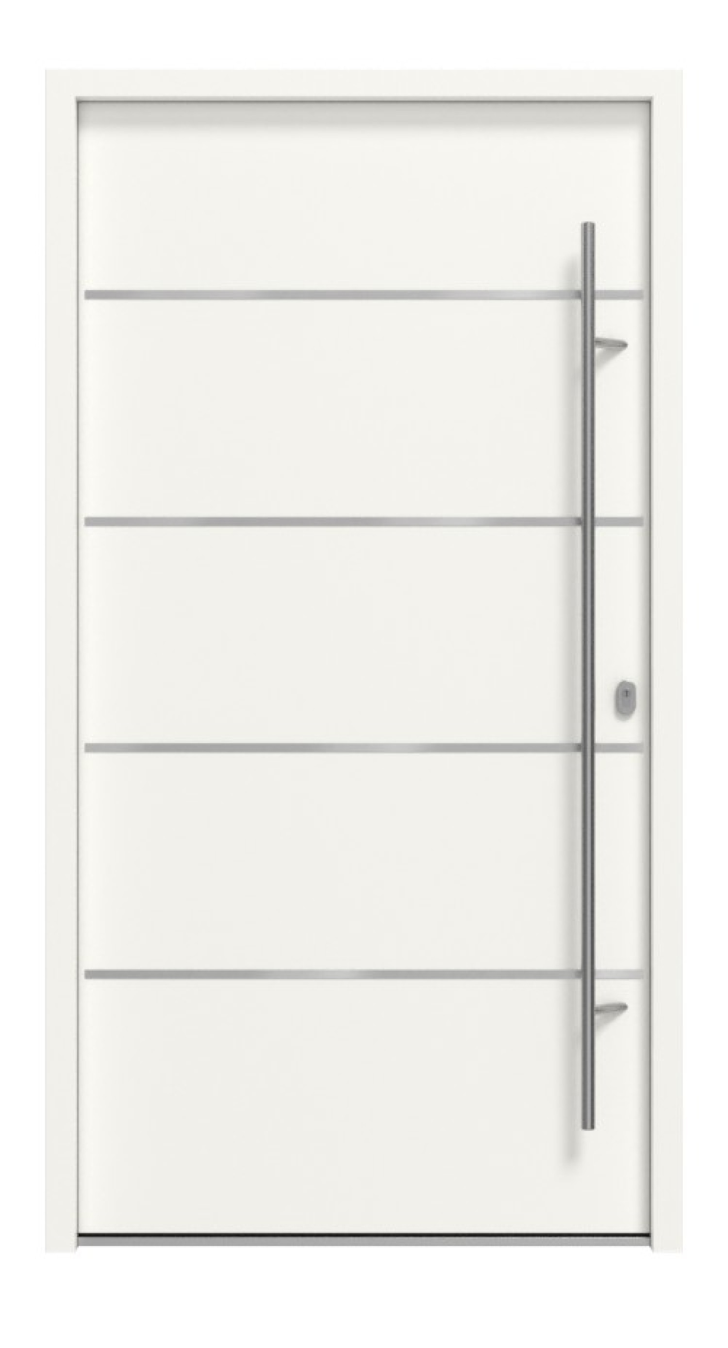 Haustür System S68 ZL Atena RAL 9016-RAL 9016 Frontansicht außen