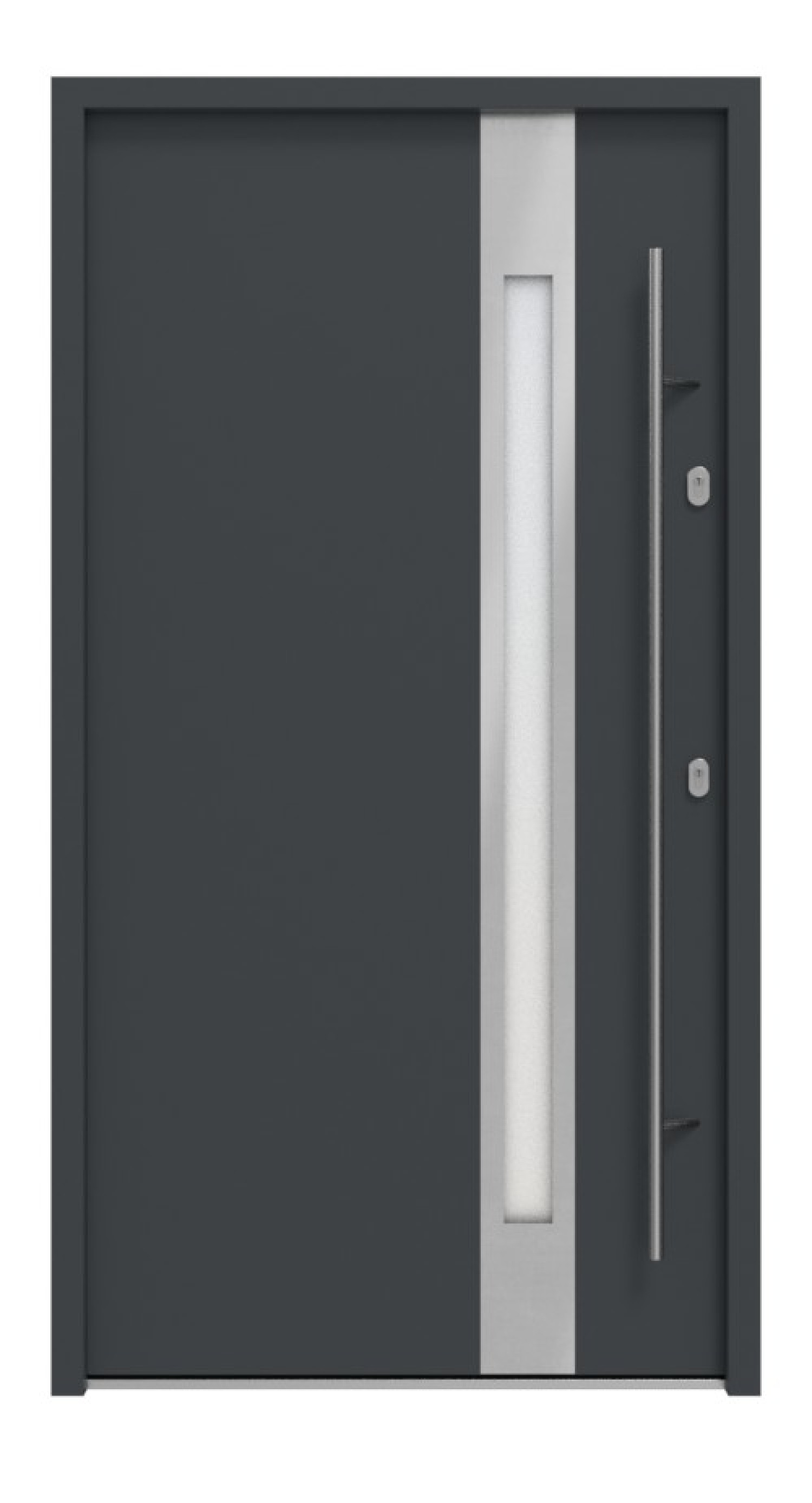 Haustür System S68 2ZA Temidas RAL 7016-RAL 7016 Frontansicht außen