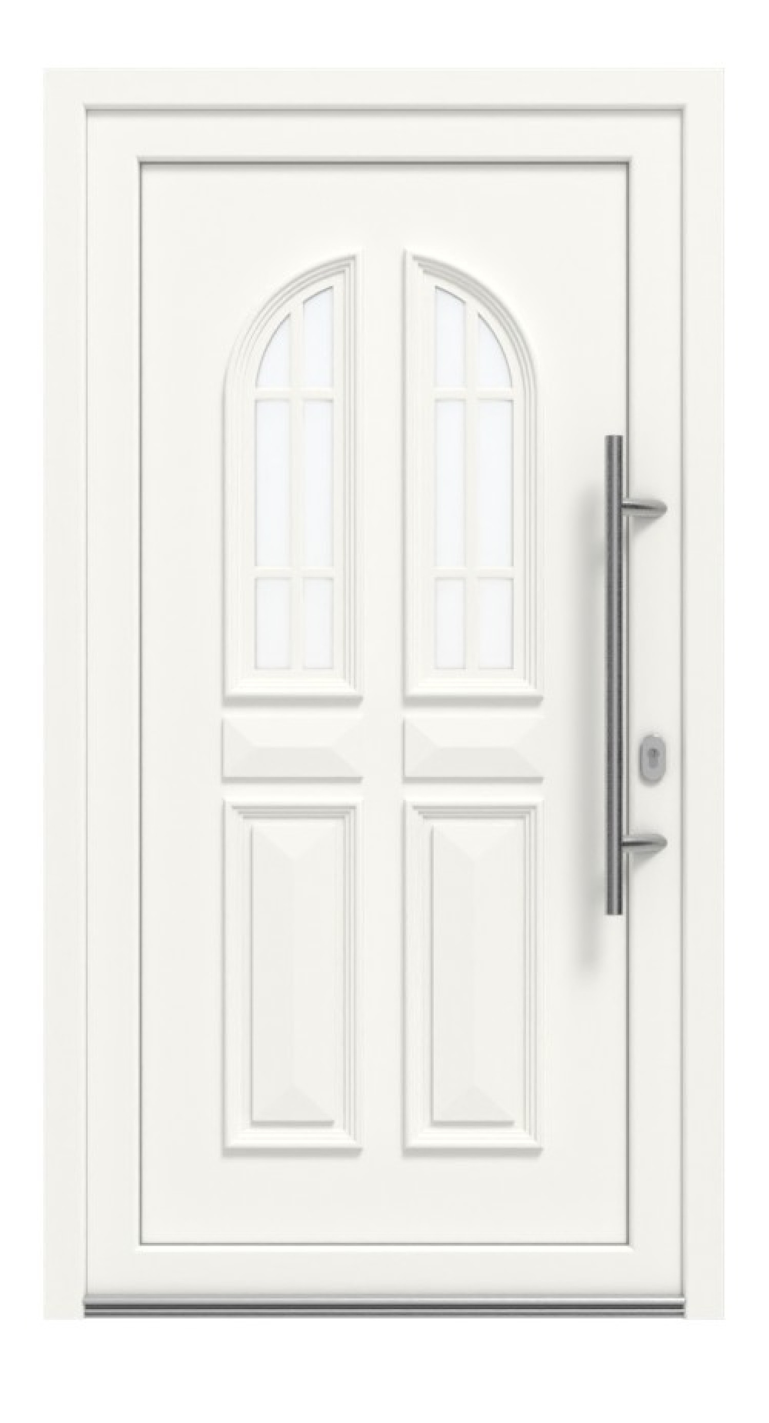 Haustür Kunststoff Premium Plus T009 RAL 9016-RAL 9016 Frontansicht außen