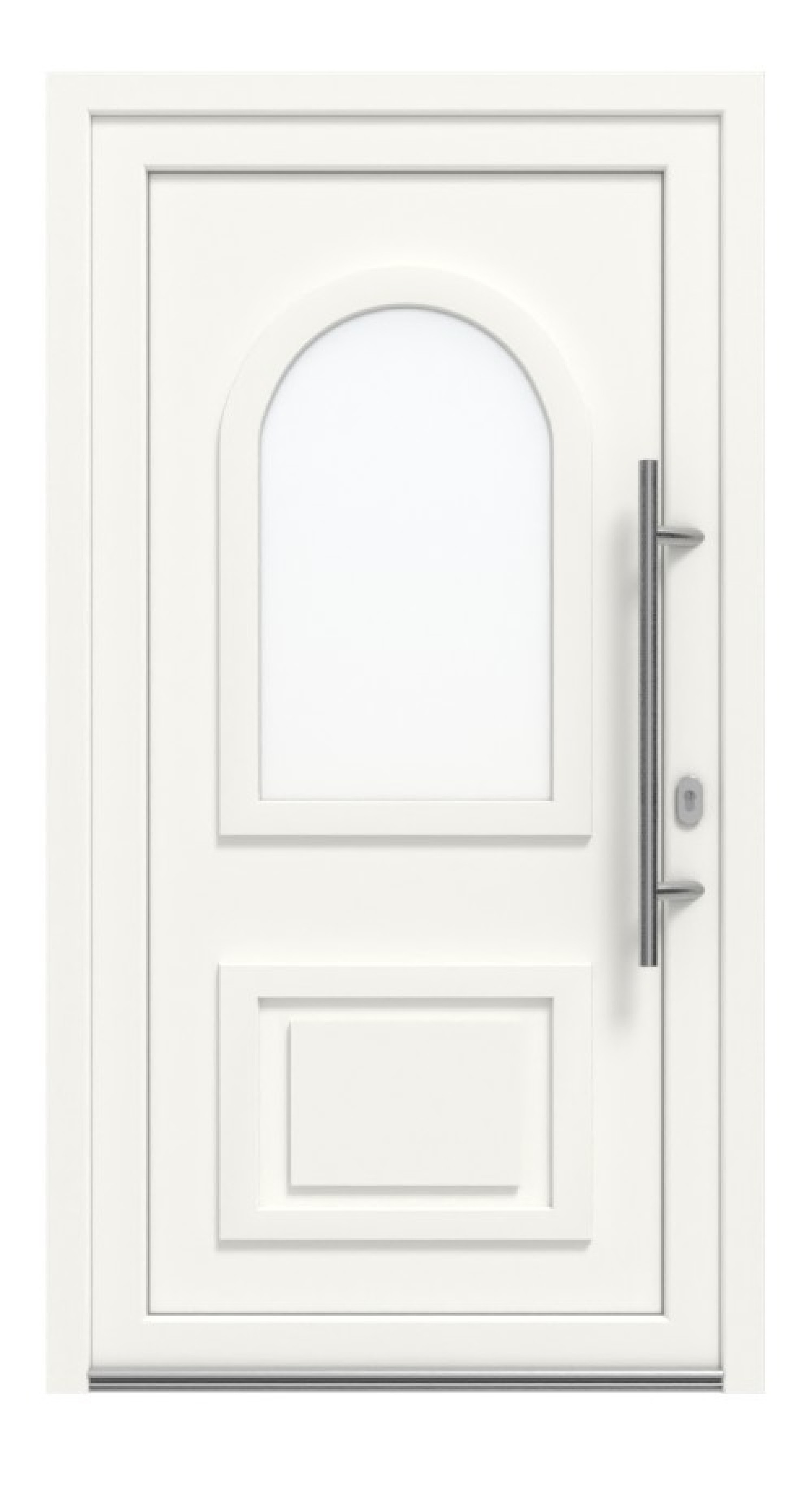 Haustür Kunststoff Premium Plus T045 RAL 9016-RAL 9016 Frontansicht außen