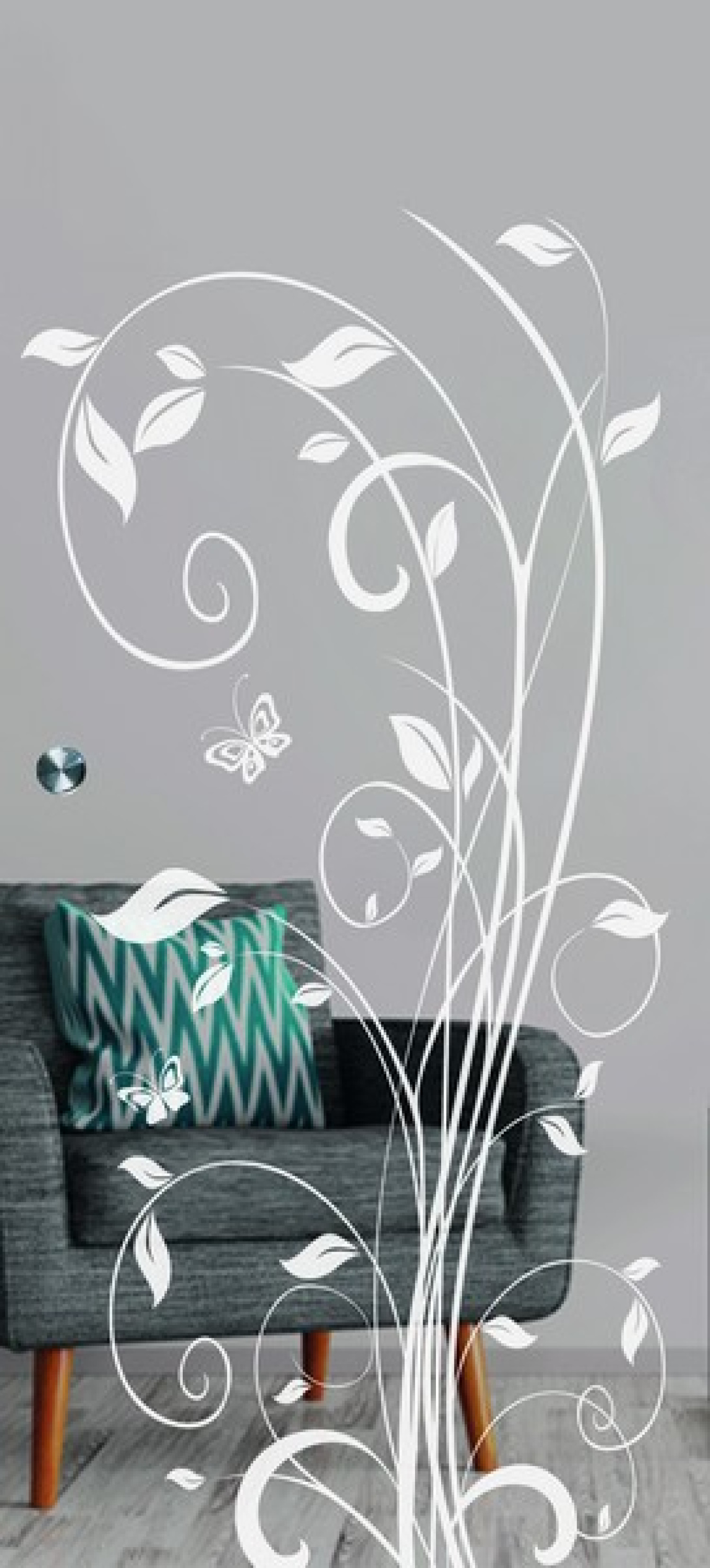Bild von Flowers 1 Mattprint Schiebetür Ganzglas mit Motiv matt - Erkelenz