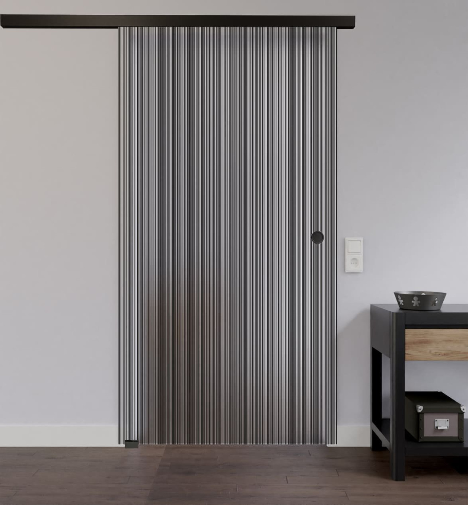 LIENBACHER GLAS Ganzglas Schiebetür Modell 637 Black Signature Satiniert