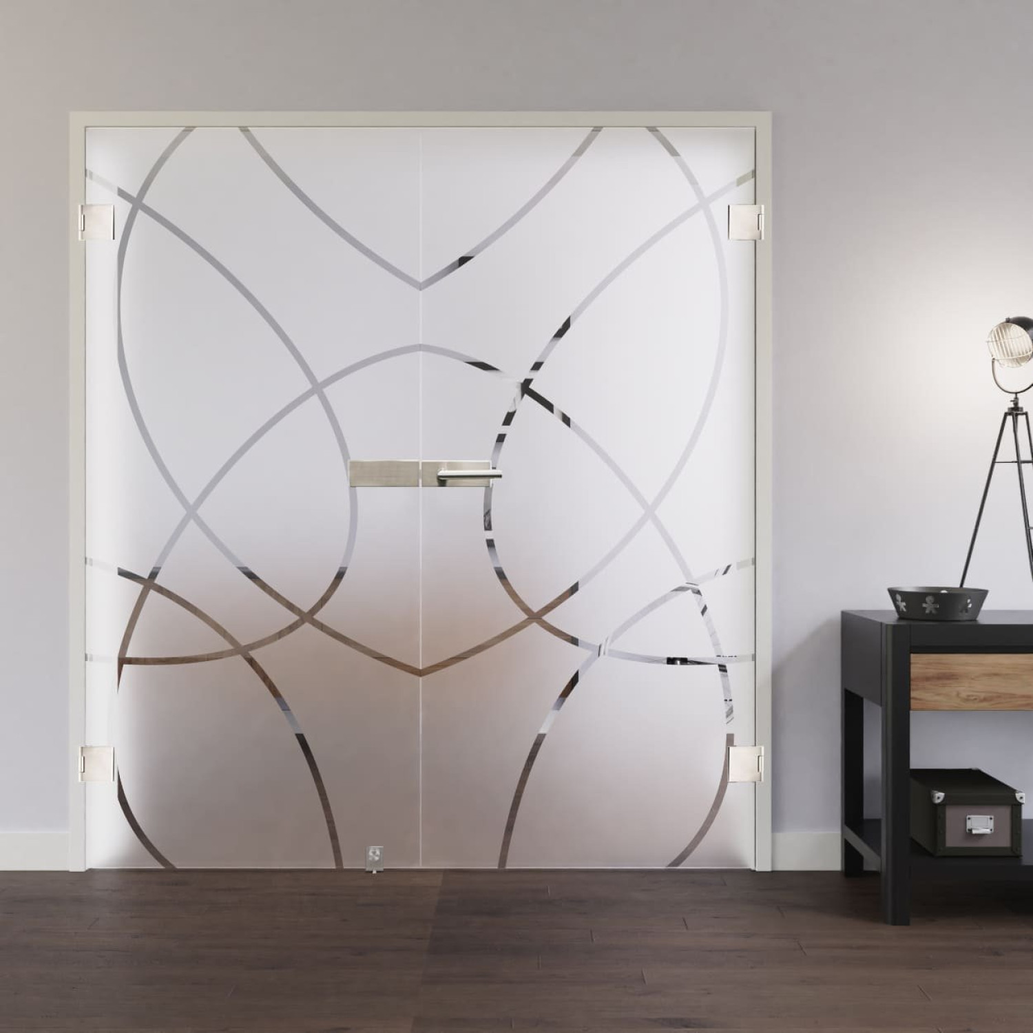 LIENBACHER GLAS Ganzglas Doppelflügeltür Modell 317 negativ Klarglas