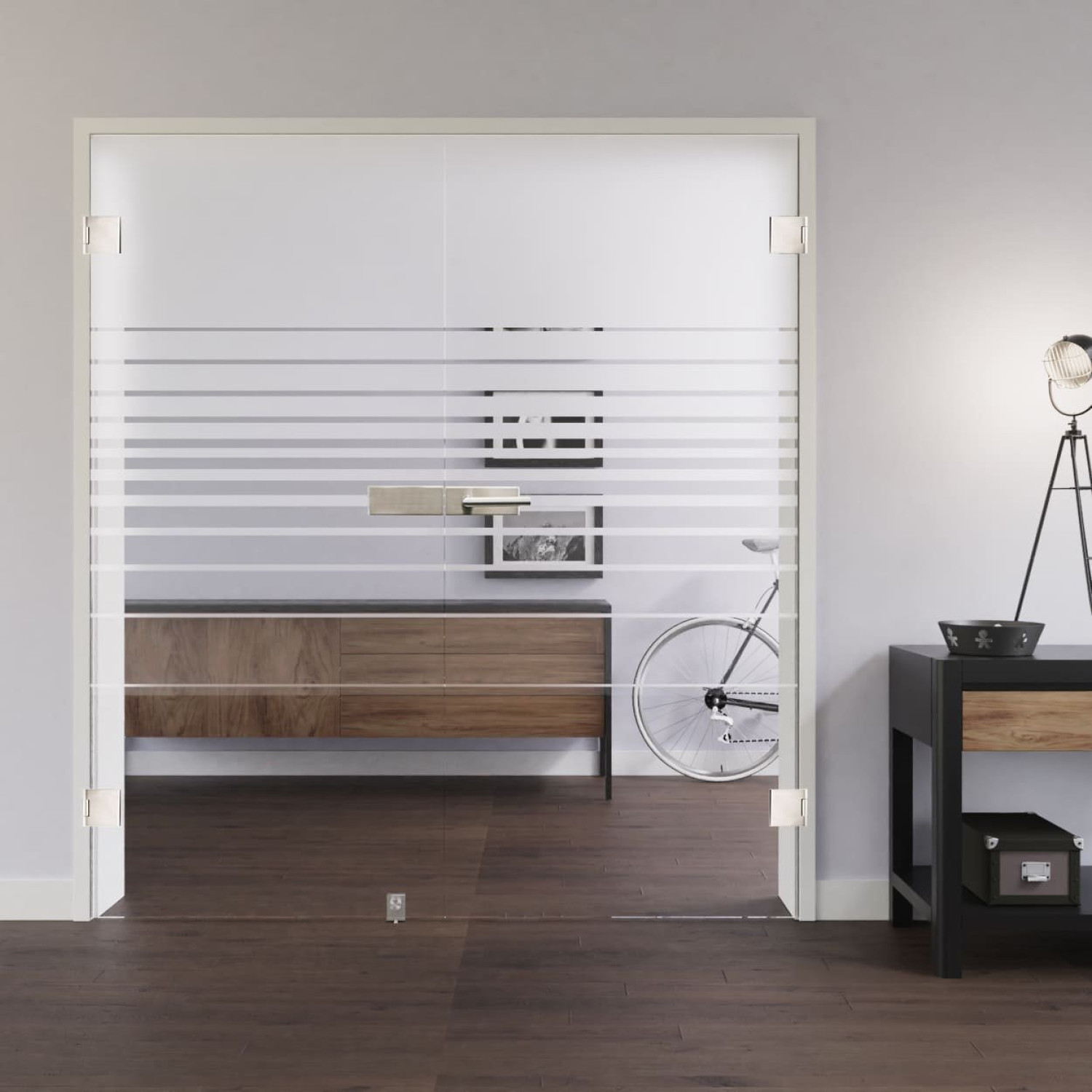 LIENBACHER GLAS Ganzglas Doppelflügeltür Modell 342 negativ Klarglas