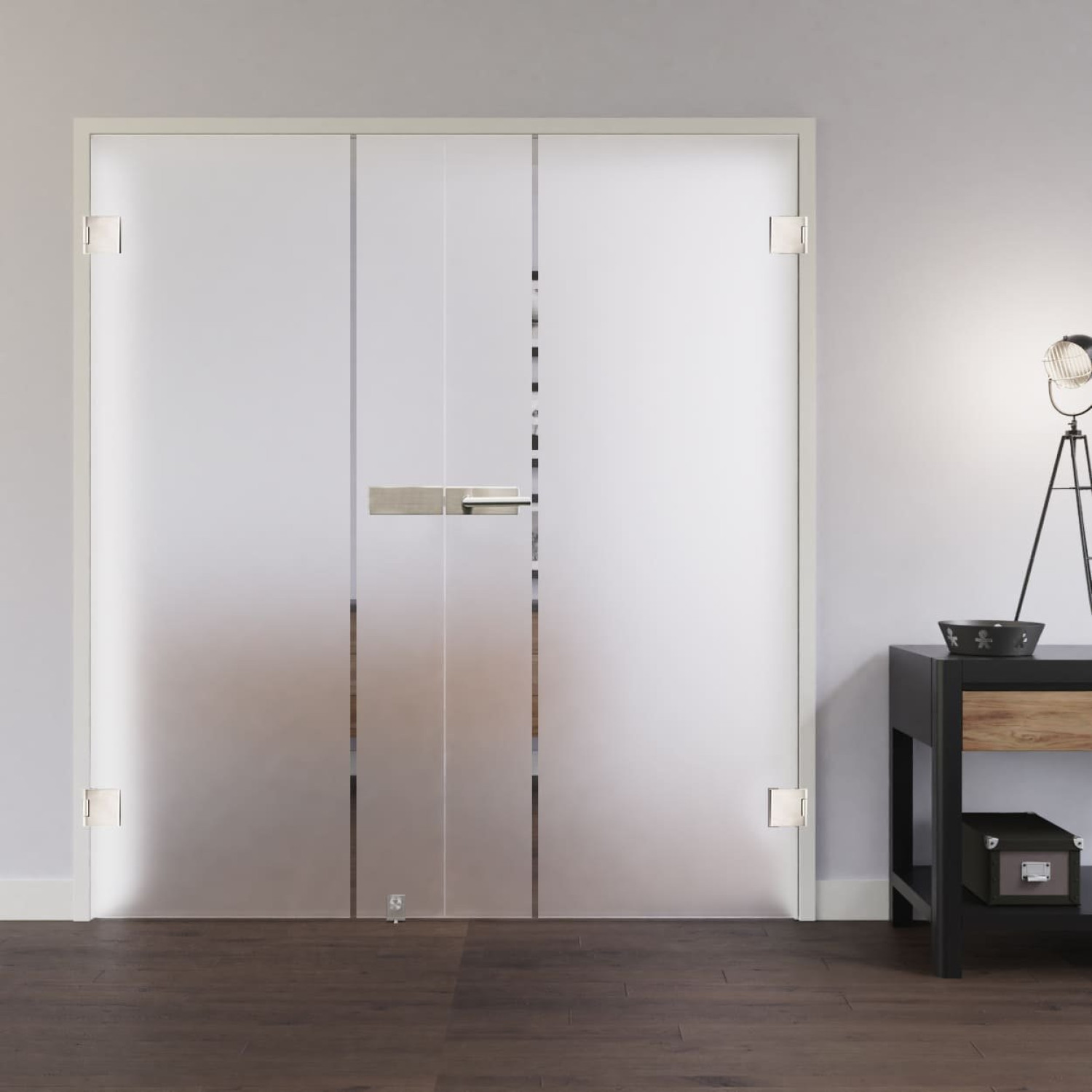 LIENBACHER GLAS Ganzglas Doppelflügeltür Modell 376 negativ Klarglas