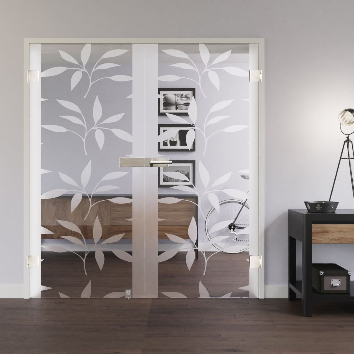 LIENBACHER GLAS Ganzglas Doppelflügeltür Modell 394 negativ Klarglas