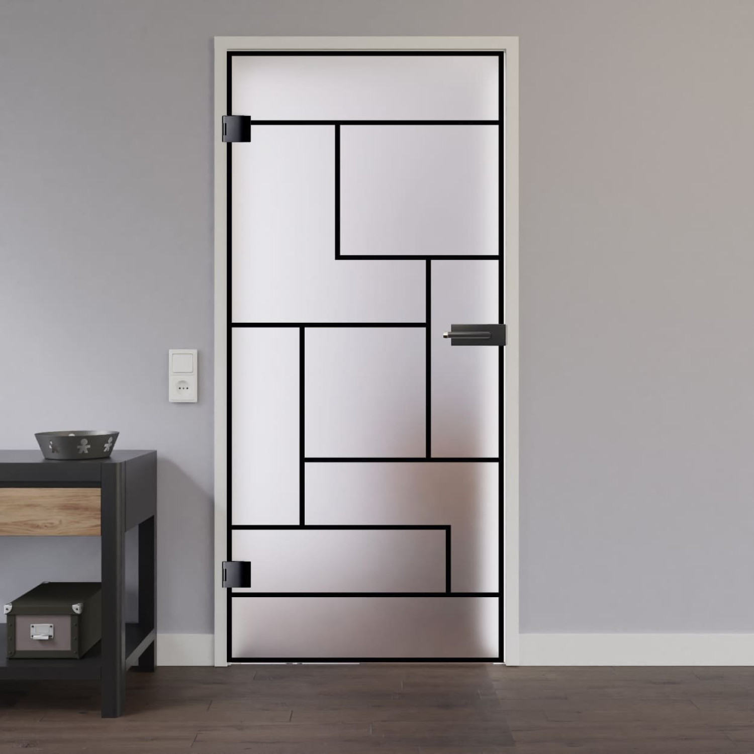 Ansicht von LIENBACHER GLAS Glastür Modell 650 Black Signature Satiniert