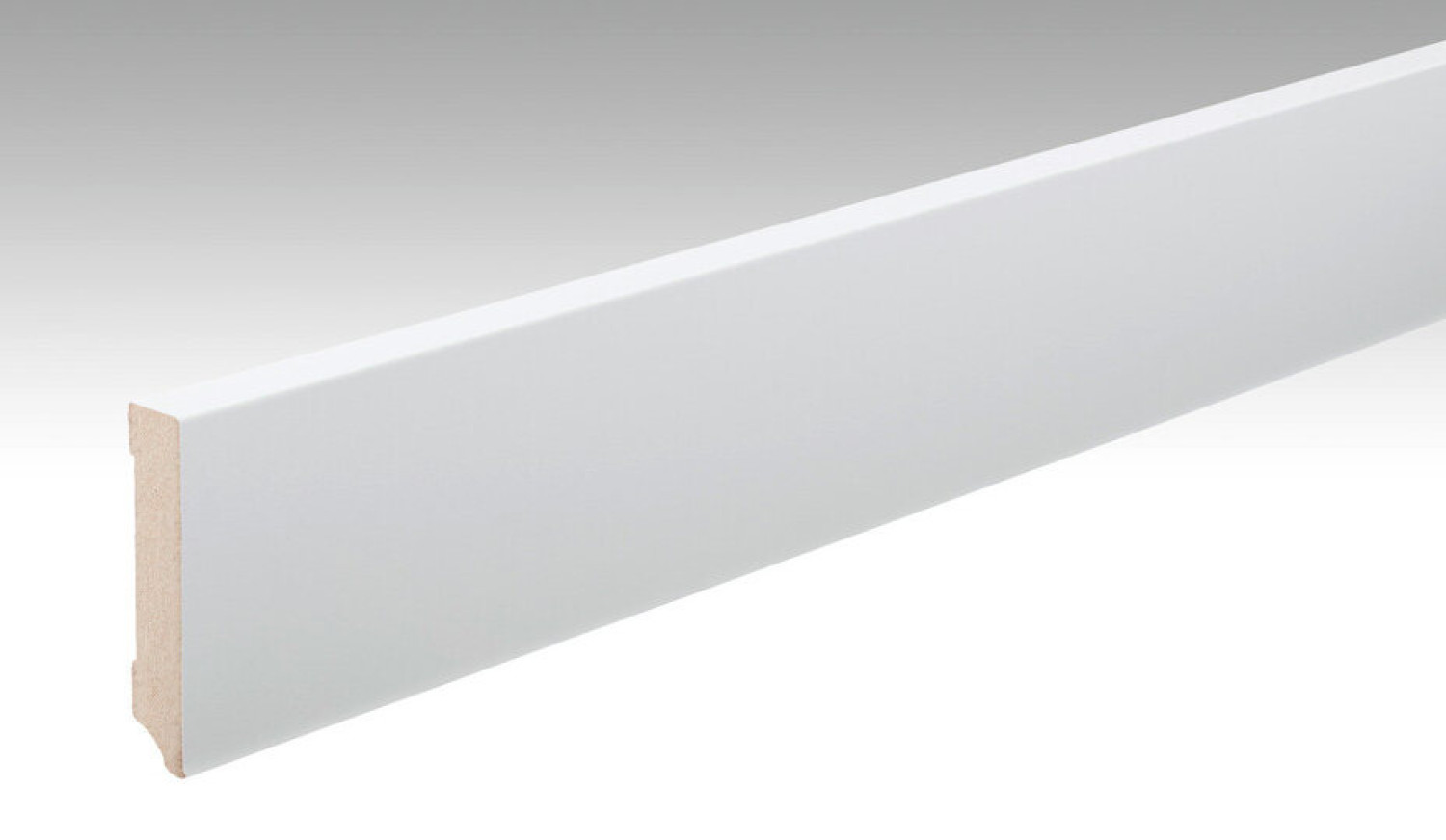 Neutrale, weiße Fußleiste Profil 17 (2380 x 14 x 70 mm) - MEISTER