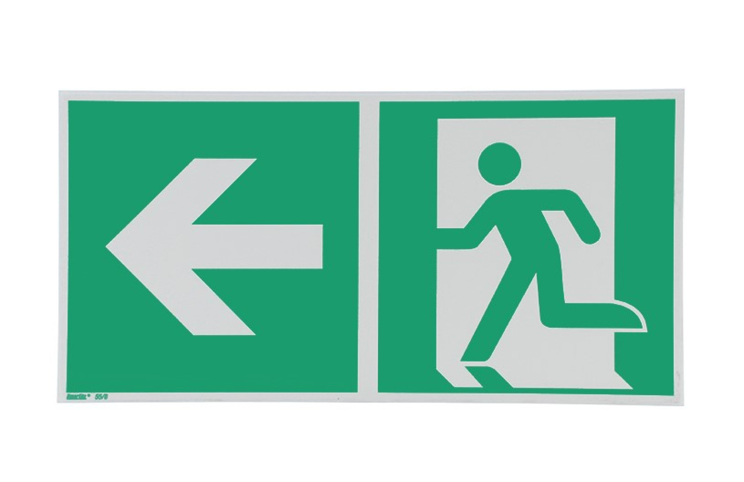 Hinweisschild Rettungsweg Pfeil links Aluminium langnachleuchtend Variante A - Interio
