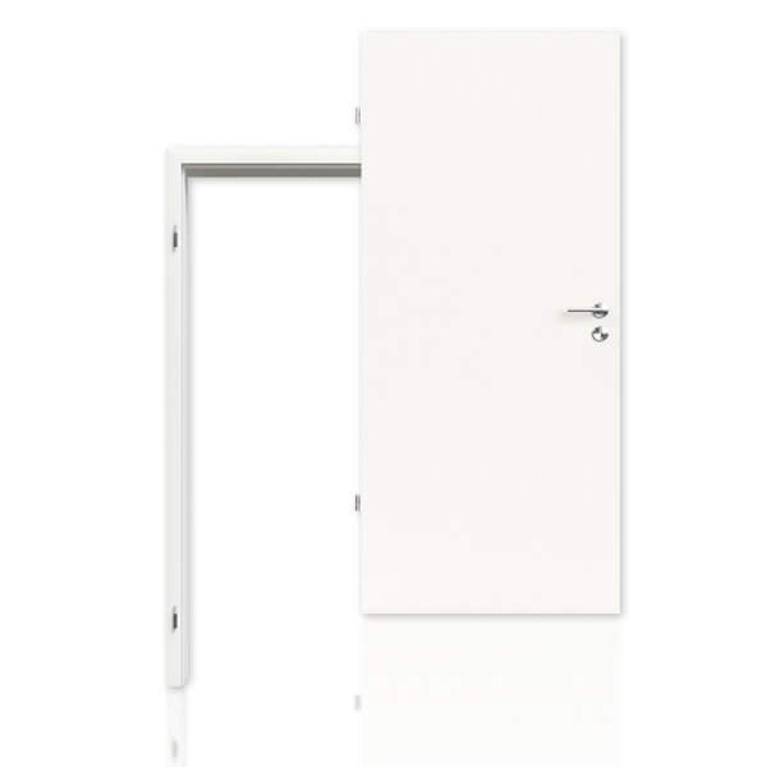 Bild von Schallschutztür Set Weißlack RAL 9016 Premium mit Zarge und Drücker 