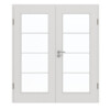 GARANT Doppelflügeltür inkl. Zarge 0160-60 Silver Grey CePaL mit Lichtausschnitt LA-2 Sprosse SP10