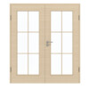 GARANT Doppelflügeltür inkl. Zarge Quer Authentic Sand GCK08 mit Lichtausschnitt LA-2 Sprosse SP4
