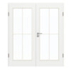 GARANT Doppelflügeltür inkl. Zarge D354-60 Designer White Resopal mit Lichtausschnitt LA-3 Sprosse SP0