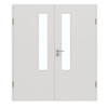 GARANT Doppelflügeltür inkl. Zarge 0160-60 Silver Grey CePaL mit Lichtausschnitt LA-5 schlossseitig