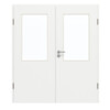 GARANT Doppelflügeltür inkl. Zarge D354-60 Designer White Resopal mit Lichtausschnitt LA-6