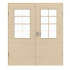 GARANT Doppelflügeltür inkl. Zarge Quer Authentic Sand GCK08 mit Lichtausschnitt LA-6 Sprosse SP1