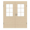GARANT Doppelflügeltür inkl. Zarge Quer Authentic Sand GCK08 mit Lichtausschnitt LA-6 Sprosse SP4