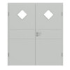 HÖRMANN Doppelflügeltür Groove 29 Grau RAL 7035 Lack DesignLine mit Lichtausschnitt LA 6 mit Zarge