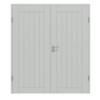 HÖRMANN Doppelflügeltür Groove 54 Grau RAL 7035 Lack DesignLine mit Zarge