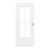 GARANT Schiebetür D354-60 Designer White Resopal mit Lichtausschnitt LA-DIN Sprosse SP0