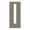 HÖRMANN Schiebetür Groove 20 Taupe RAL 7048 Lack DesignLine mit Lichtausschnitt LA 24 mittig