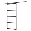 INTERSTEEL Glasschiebetür-Set Cubo Klar schwarz inkl. Schiebetürsystem Basic