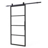 INTERSTEEL Glasschiebetür-Set Cubo Klar schwarz inkl. Schiebetürsystem Basic Top