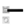KARCHER DESIGN Türgriff Madeira ER45 Q Edelstahl matt mit schwarzem Leder Quadratrosette 