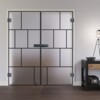 LIENBACHER GLAS Ganzglas Doppelflügeltür Modell 649 Black Signature Satiniert