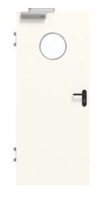 Frontansicht von GARANT Brandschutztür T30 Pearl White 0105-60 CePaL mit Lichtausschnitt LA-12