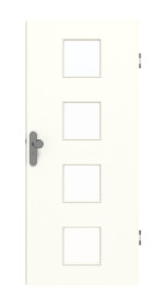 Frontansicht von GARANT Wohnungseingangstür U11026SD Kristallweiß GHK08 mit Lichtausschnitt LA-10