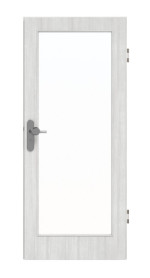 Frontansicht von GARANT Wohnungseingangstür Authentic Grigio CePaL mit Lichtausschnitt LA-3
