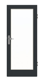 Frontansicht von GARANT Wohnungseingangstür U12000SD Vulkanschwarz GHK08 mit Lichtausschnitt LA-3