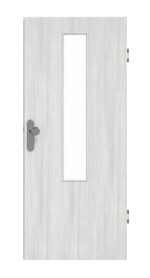 Frontansicht von GARANT Wohnungseingangstür Authentic Grigio GCK08 mit Lichtausschnitt LA-5 mittig