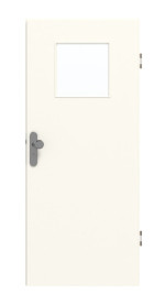 Frontansicht von GARANT Wohnungseingangstür 0105-60 Pearl White CePaL mit Lichtausschnitt LA-9