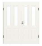 Frontansicht von Cofi 40 LA-02 Weißlack RAL 9016 Premium Doppelflügeltür inkl. Zarge