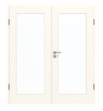 Frontansicht von GARANT Doppelflügeltür inkl. Zarge 0105-60 Pearl White CPL mit Lichtausschnitt LA-2