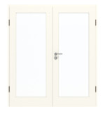 Frontansicht von GARANT Doppelflügeltür inkl. Zarge 0105-60 Pearl White CPL mit Lichtausschnitt LA-3