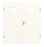 Frontansicht von GARANT Doppelflügeltür inkl. Zarge 0105-60 Pearl White CPL mit Lichtausschnitt LA-7