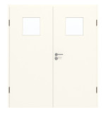 Frontansicht von GARANT Doppelflügeltür inkl. Zarge 0105-60 Pearl White CPL mit Lichtausschnitt LA-8