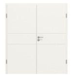 HÖRMANN Doppelflügeltür Groove 29 Weißlack DesignLine mit Zarge