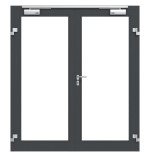 Frontansicht in db703 von Innentür-Set 2-flg. Aluminium Rohrrahmentür mit Rauchschutzfunktion RS 250 mit LA-01 inkl. Blockzarge - Hörmann