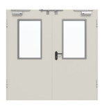 Frontansicht von Innentür-Set 2-flg. Stahl mit Feuerschutzfunktion H3-2 OD mit LA-B2 inkl. Eck- und Ergänzungszarge Vario B53 - Hörmann